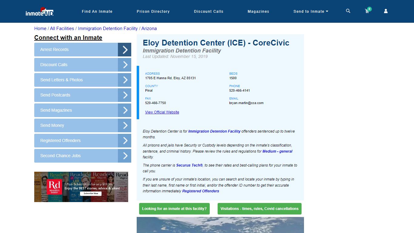 Eloy Detention Center - CoreCivic (ICE) & Inmate Search - Eloy, AZ