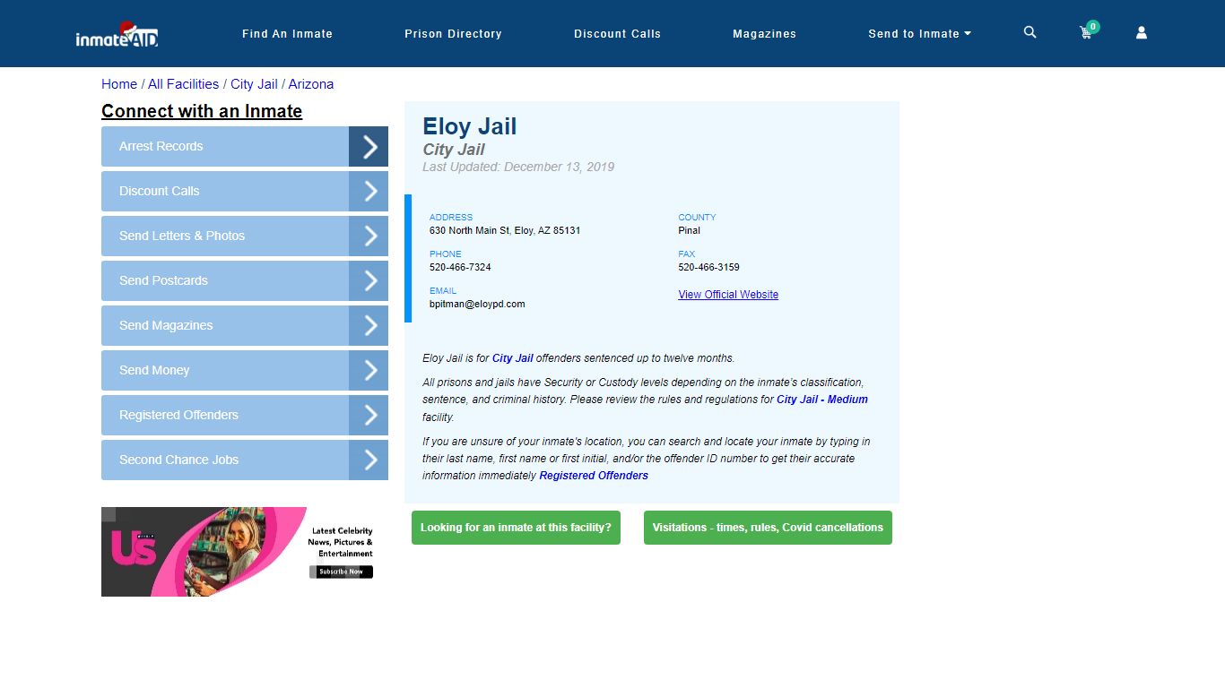 Eloy Jail | Inmate Locator